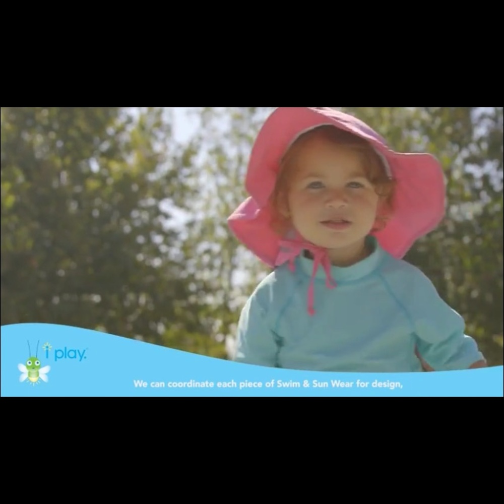 I PLAY PURPLE ADJUSTABLE SUN HAT W/ TIE 0-6 months SPF 50! NEW W/OUT TAGS ☀️ - Picture 4 of 5